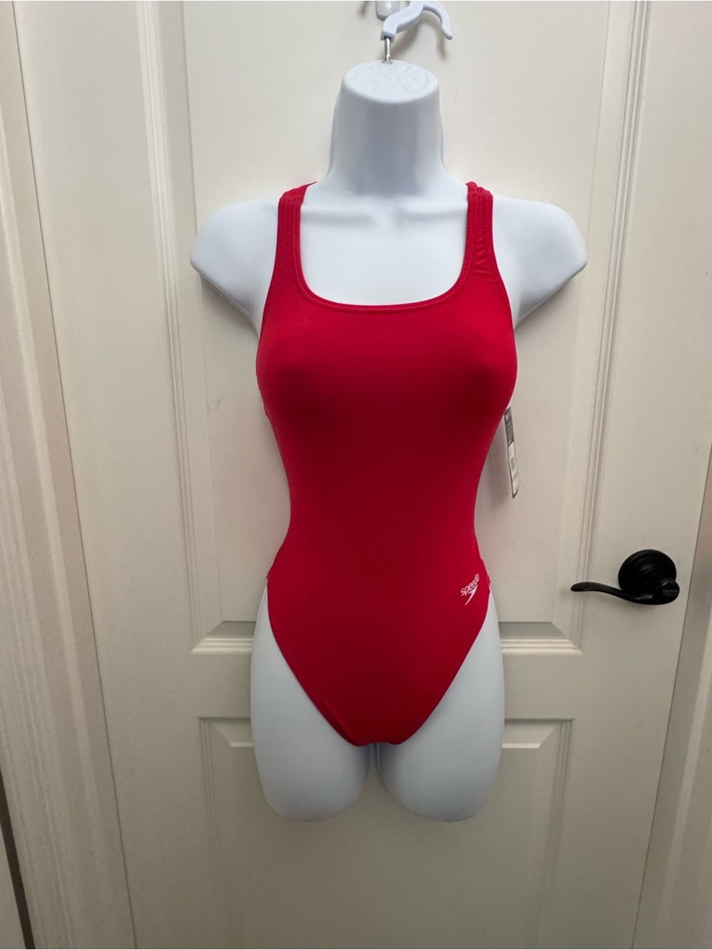 NWT Speedo Women’s One-Piece Solid Red Racerback Swimsuit 30